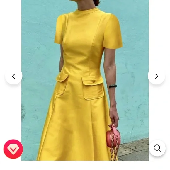 Uoozee Woman’s Yellow Shirtleeve Dress. Size XL. Machine wash.Iron with low heat - Picture 2 of 11